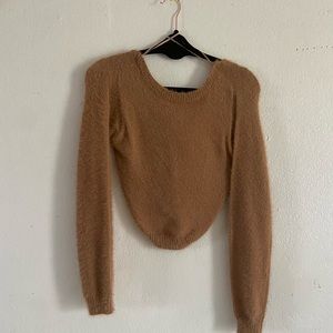Brown Fuzzy Sweater (CROPPED)